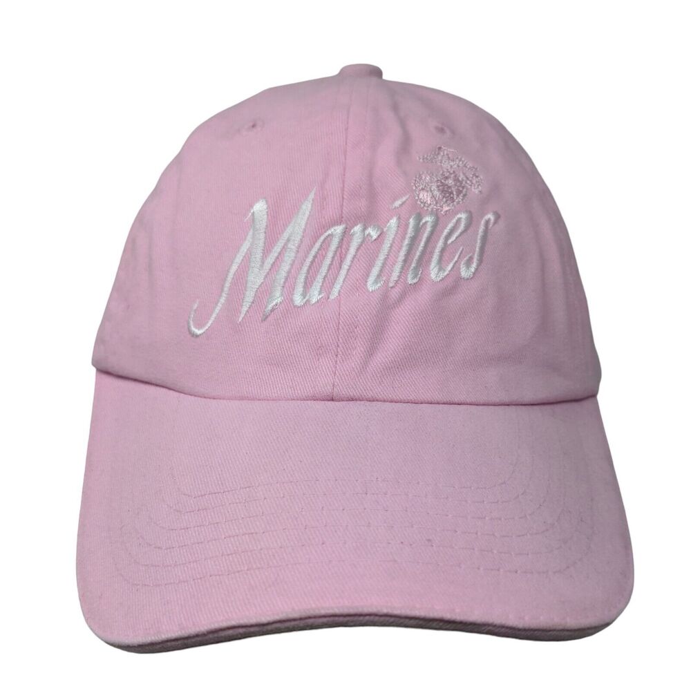 Marines Slideback Hat Pink OSFM Embroidered Eagle Crest Adjustable